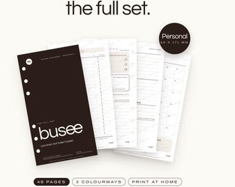 Personal Printable Planner Inserts Bundle, Daily, Weekly, Monthly, Undated PDF | BUSEE The Full Set