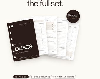 Pocket Printable Planner Inserts Bundle, Daily, Weekly, Monthly, Undated PDF | BUSEE The Full Set