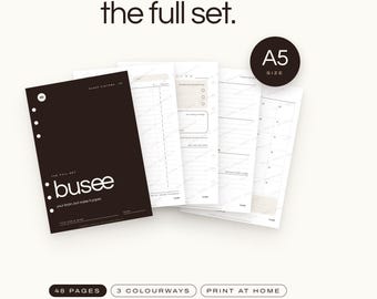 A5 Printable Planner Inserts Bundle, Compatible with Agende, Undated PDF | BUSEE The Full Set