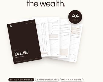 A4 Budget Planner Printable, Net Worth, Savings and Debt PDF | BUSEE The Wealth