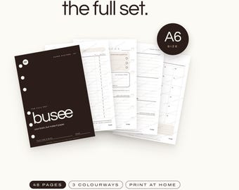A6 Printable Planner Inserts Bundle, Daily, Weekly, Monthly, Undated PDF | BUSEE The Full Set