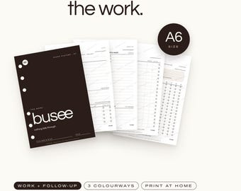 A6 Printable Work Planner Inserts, Meetings, Projects and Follow-Ups | BUSEE The Work