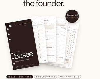 Personal Printable Business Planner Inserts, Ideas, Goals and Launch Planning | BUSEE The Founder