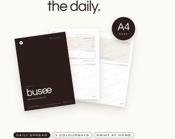 A4 Daily Planner Printable, Undated PDF, Schedule and Priorities | BUSEE The Daily