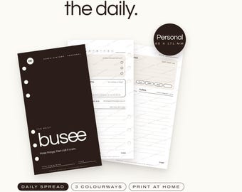 Personal Printable Daily Planner Inserts, Schedule and Priorities, Undated PDF | BUSEE The Daily