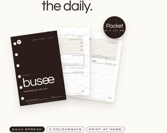 Pocket Printable Daily Planner Inserts, Schedule and Priorities, Undated PDF | BUSEE The Daily