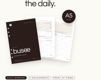 A5 Printable Daily Planner Inserts, Compatible with Agende, Undated PDF | BUSEE The Daily