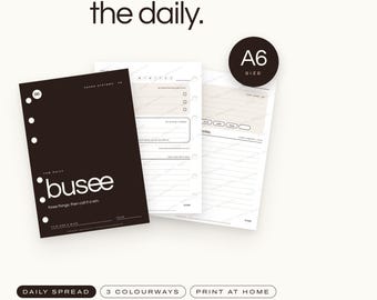 A6 Printable Daily Planner Inserts, Schedule and Priorities, Undated PDF | BUSEE The Daily