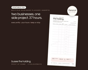 個人用ビジネスプランナー用リフィル（複数枚対応）、印刷可能なPDF | BUSEE The Holding