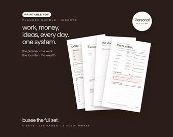 Personal Planner Inserts Bundle, Work, Business & Budget PDF | BUSEE