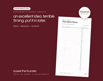 Personal Business Planner Inserts, Ideas & Launch Planning PDF | BUSEE The Founder