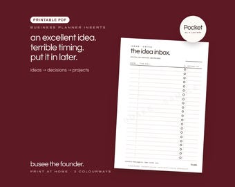 Pocket Business Planner Inserts, Ideas & Launch Planning PDF | BUSEE The Founder