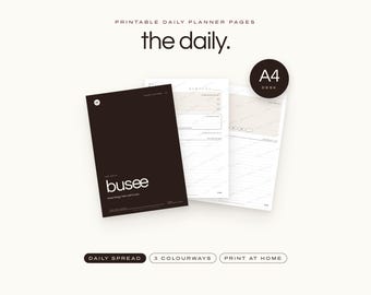 A4 Daily Planner, Big 3 Priorities & Schedule PDF | BUSEE