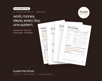 Pocket Planner Inserts Bundle, Work, Business & Budget PDF | BUSEE