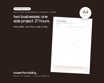 A4サイズ複数ビジネスプランナー、印刷可能なPDF | BUSEE The Holding