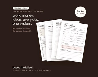 Pocket Planner Inserts Bundle, Undated Printable PDF | BUSEE The Full Set
