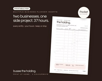 ポケットサイズのビジネスプランナー用リフィル（複数枚入り）、印刷可能なPDF | BUSEE The Holding