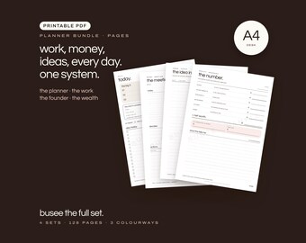 A4 Planner Bundle, Work, Business & Budget PDF | BUSEE