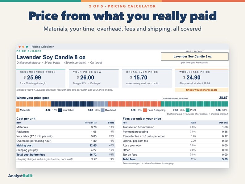 Small Business Spreadsheet Bundle for Product Sellers: Inventory, Pricing, Bookkeeping, Invoices, Cash Flow image 5