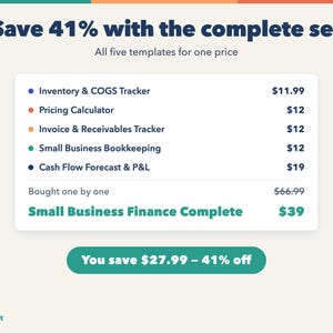 Small Business Spreadsheet Bundle for Product Sellers: Inventory, Pricing, Bookkeeping, Invoices, Cash Flow image 9