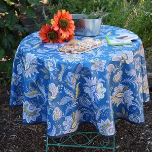 Blue yellow cotton fabric for Cloth reusable napkin. paisley print Provencal kitchen linen Birthday MOM gift for her. eco friendly product image 7