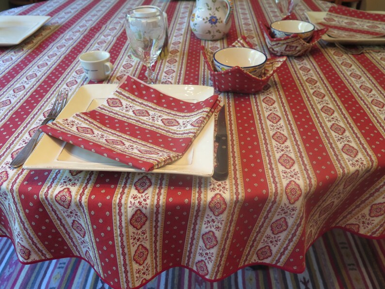 Terracotta Custom Size Round Table Cloth Cotton Or Oilcloth Provence Fabric French Laminated Holiday Unique Gift Bistro Tablecloth Kitchen Dining Home Living Privius Com Terracotta Custom Size Round Table, Round Bistro Tablecloth