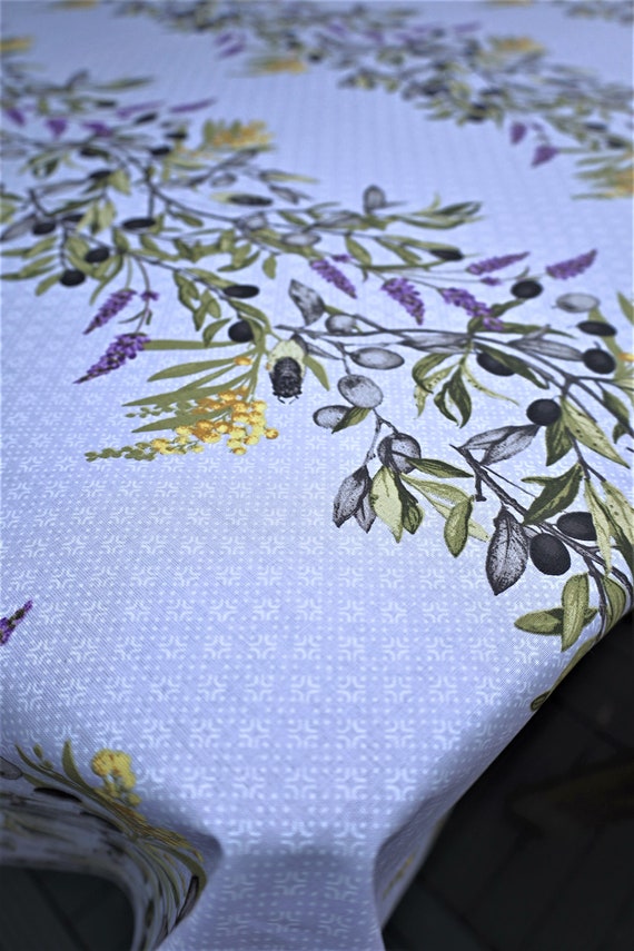 SO EASY CARE Square tablecloth. Olives lover gift. Stain resistant wipe-able fabric. country French kitchen Table linen for 4. Holiday gift