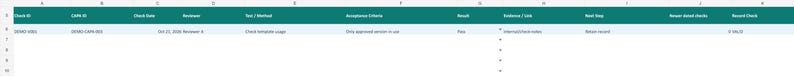 CAPA Tracker Excel | Korrigerande åtgärder, rotorsak och effektivitetskontrolllogg bild 3