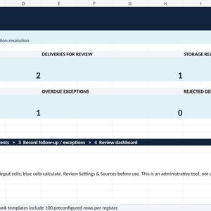 Restaurant Receiving Temperature Log Excel | Food Delivery Inspection and Fridge Exception Tracker image 2