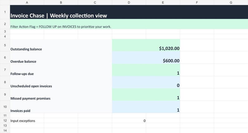 Invoice Chase Tracker Excel, Accounts Receivable Follow Up, Overdue Invoice Payment Tracker, Collection Log & Scripts image 1