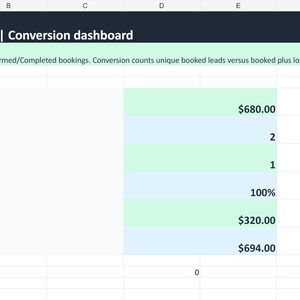 Quote to Booking Tracker Excel, Lead Follow Up CRM, Service Business Quote Tracker, Client Pipeline & Booking Spreadsheet image 1