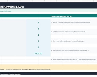 CRM de reservas en Excel / Gestión de clientes, citas y seguimiento
