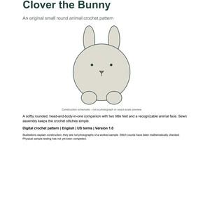 Clover the Bunny Crochet Pattern PDF, Bulky Yarn Amigurumi, US Terms image 2