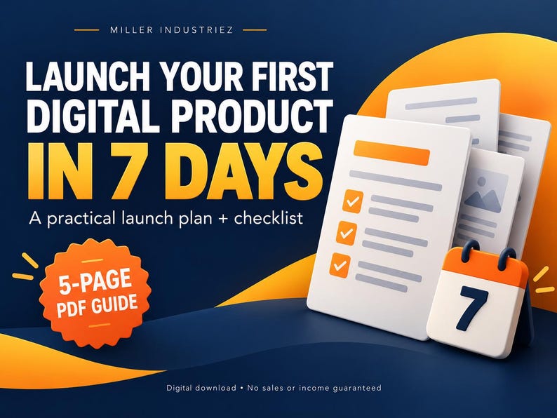 7-Day Digital Product Launch Guide and Checklist PDF image 1