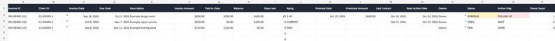 Invoice Chase Tracker Excel, Accounts Receivable Follow Up, Overdue Invoice Payment Tracker, Collection Log & Scripts image 2