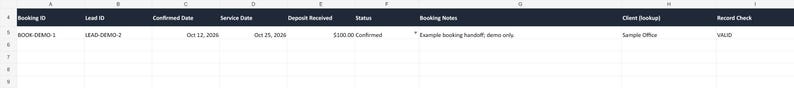 Quote to Booking Tracker Excel, Lead Follow Up CRM, Service Business Quote Tracker, Client Pipeline & Booking Spreadsheet image 2