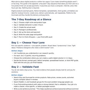Digital Seller Operations Bundle | Excel Profit Tracker, Notion Template & 7-Day Launch Guide image 4
