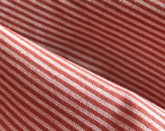 Fair Trade Handwoven Soft Cotton Sewing Fabric, Rust, Natural, Pin Stripe, Fine Stripes, Shirting, Pleating, Planet Friendly 1 unit = 1/2yd