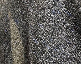 Fair Trade Handwoven Cotton Sewing Fabric, charcoal, sheer, blue slub, sustainable, eco-friendly, plant fiber, biodegradeable 1 unit = 1/2yd