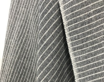 Fair Trade Handwoven Recycled Yarn Fabric, Dark Blue Stripe, Navy, Sustainable Handmade, Zero Carbon, Eco friendly, Textile, 1 unit = 1/2yd