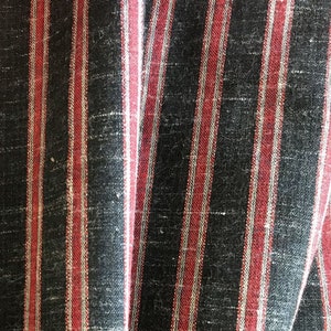 Sustainable Handwoven Cotton Sewing Fabric, Red, Black, Stripes, Fair Trade, Boho Chic, Dress, Tops, Ethical, Planet Friendly 1 unit = 1/2yd