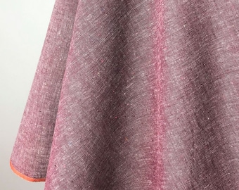 Sustainable Handwoven Cotton Sewing Fabric, Red, Multi-colour Flecks, Iridescent, Boho Style, Dress, Ethical, Planet Friendly 1 unit = 1/2yd