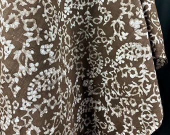 Natural dye, batik block print, soft cotton fabric, sustainable, ethical, coconut brown, fair trade handmade, eco-friendly, planet friendly