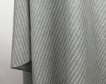 Fair Trade Handwoven Recycled Yarn Fabric, Grey Stripe, Gray, Sustainable Handmade, Zero Carbon, Eco friendly, Textile, 1 unit = 1/2yd