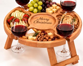Divano bar personalizzato, vassoio portabottiglie da divano, vassoio TV personalizzato, accogliente regalo di Natale, regalo rustico per la tana di uomo e donna, regalo di Natale per lui