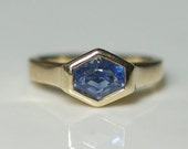 Vintage David DeAtley Hexagonal Sapphire Ring