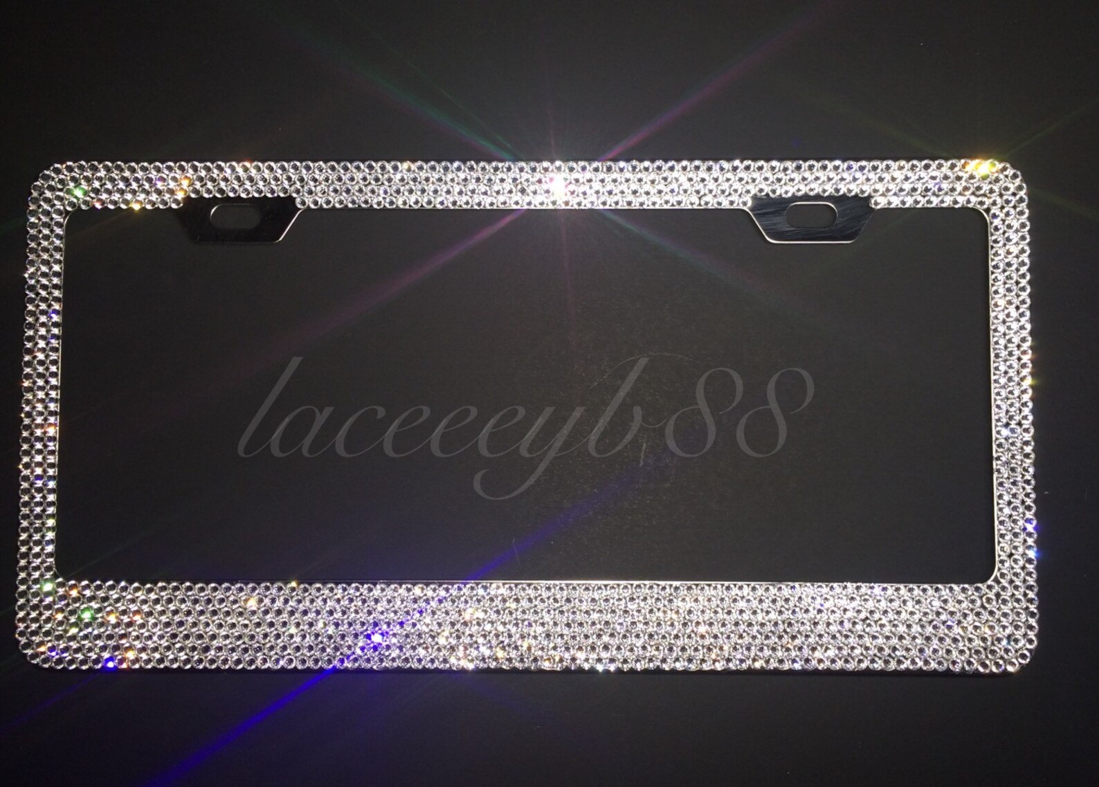 7 Row Swarovski Crystal License Plate Framebling License Etsy