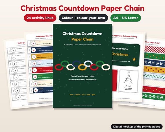 Christmas Countdown Paper Chain Printable
