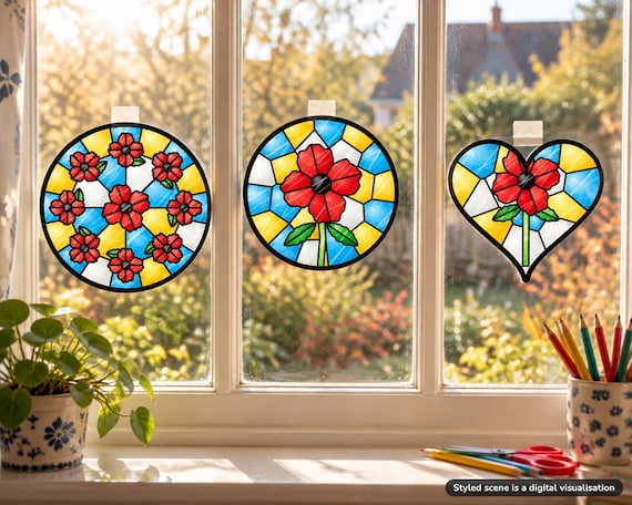 Poppy Suncatcher Printable