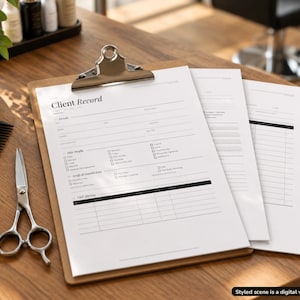 Hair Consultation Form UK, Salon Client Record Card, Colour Record and Patch Test Consent, Hairdresser Forms, Fillable PDF